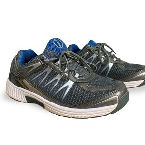 Orthofeet Sprint Mens Sz 9.5 672 2E Wide Biofit Gray Blue Orthotic Comfort Shoe